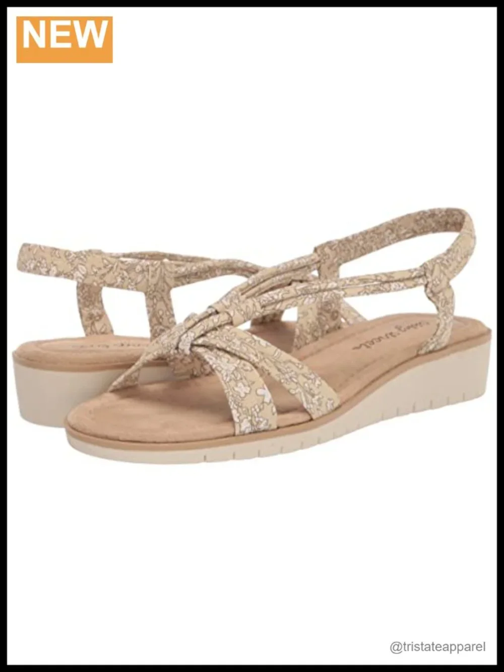 Dana Wedge Sandal Slingback Slip On Open Toe Padded Insole Comfort